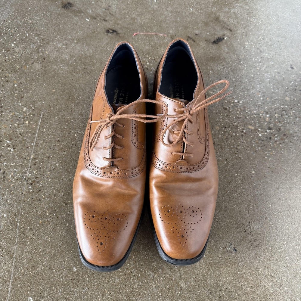 Cole Haan Shoes Mens Size 10 M Brown Leather Wingtip Dress Oxfords Grand.OS